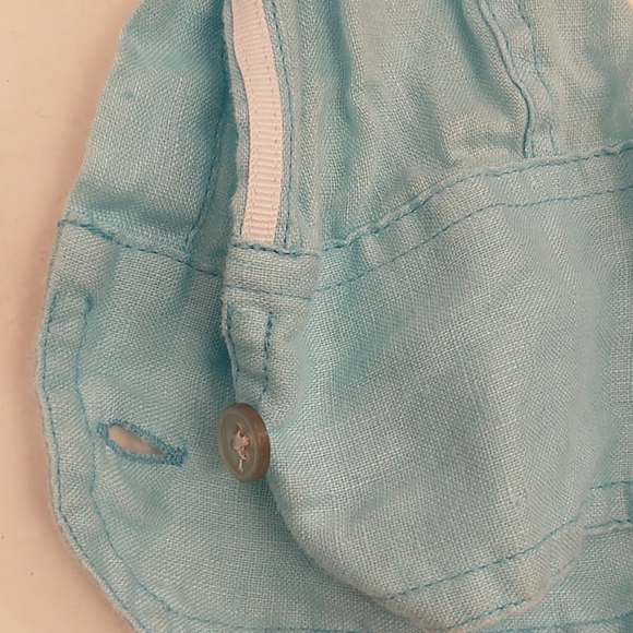 Cerulean Blue 100% Linen Shirt DKNY Lightweight Quality Button Down Long Sleeve - Picture 9 of 9